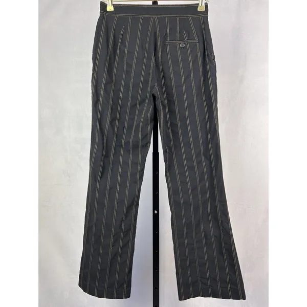 EP Pro Golf Pants Womens 4 Black Tan Pin Stripe Straight Leg High Rise Stretch - Image 2