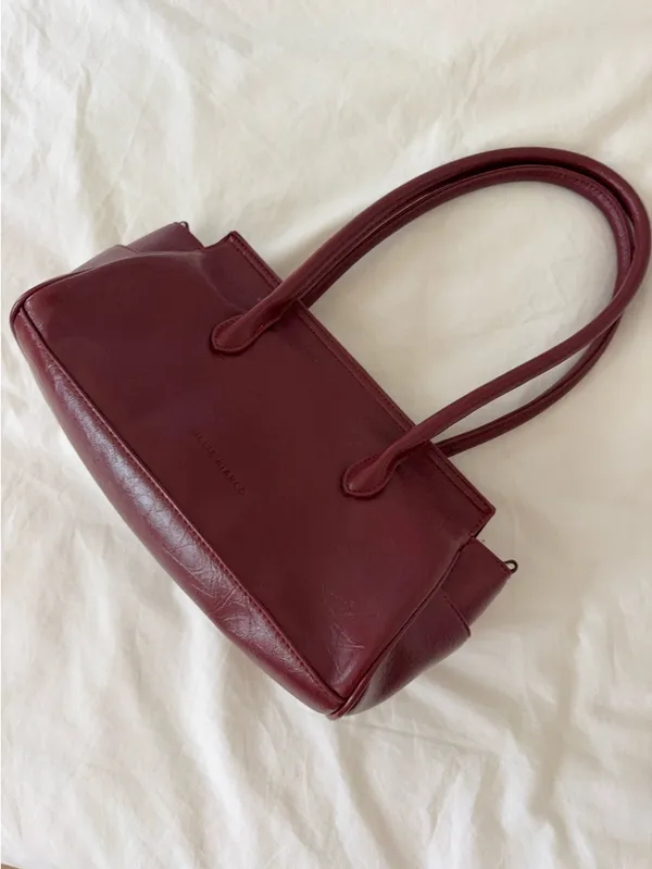 Melie Bianco Bag Burgundy East West - Image 2