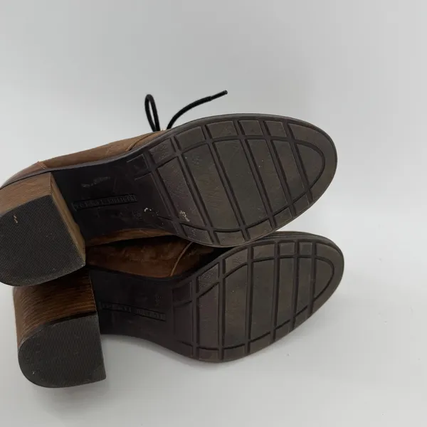 Tommy Hilfiger Duff Brown Suede‎ Leather Lace Up Block Heel Ankle Booties 8.5M - Image 7
