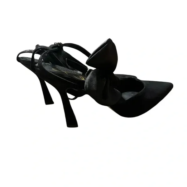 🎀🖤 Sam Edelman Halie Bow Satin Heel Black 5.5 – Very Good‎ 🖤🎀 - Image 4