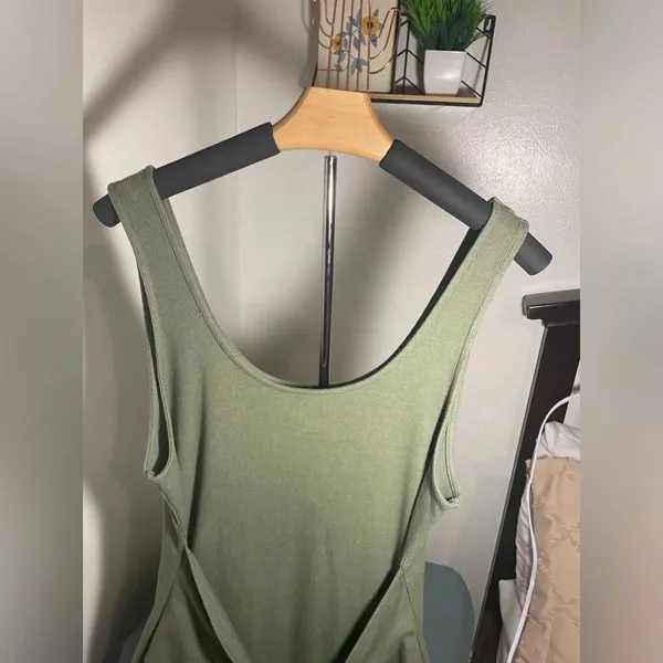 Aerie Green Knot Front Midi Dress Size XL​​ - Image 4