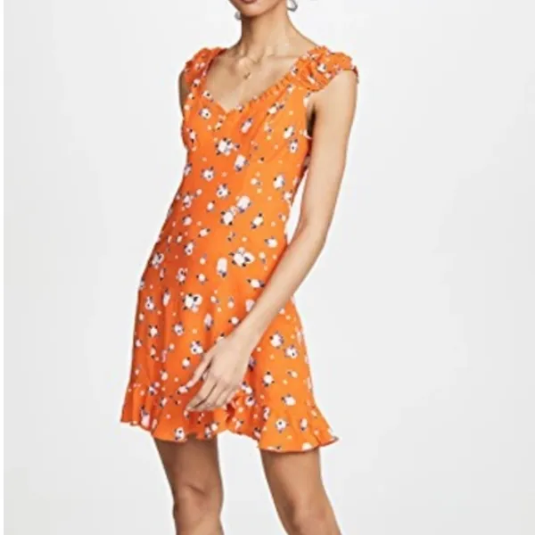 Free People‎ Like A Lady Printed Mini Dress In Orange size XS - Image 11