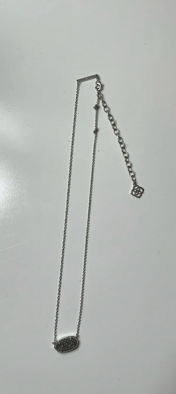 Elisa Silver Pendant Necklace Kendra Scott Platinum Drusy - Image 2