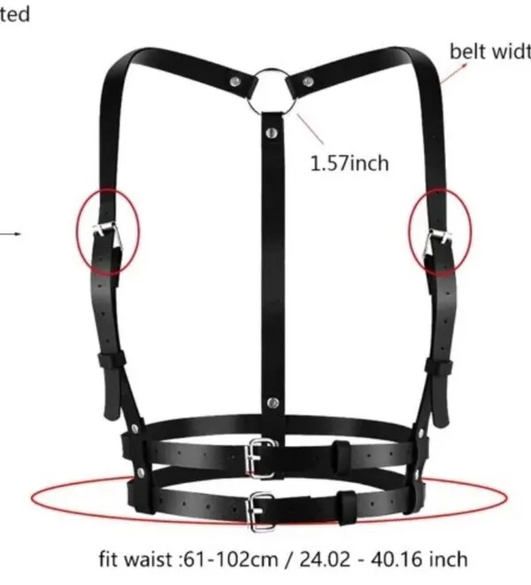 Black Harness Double Belt Underbust Suspender New - Image 5