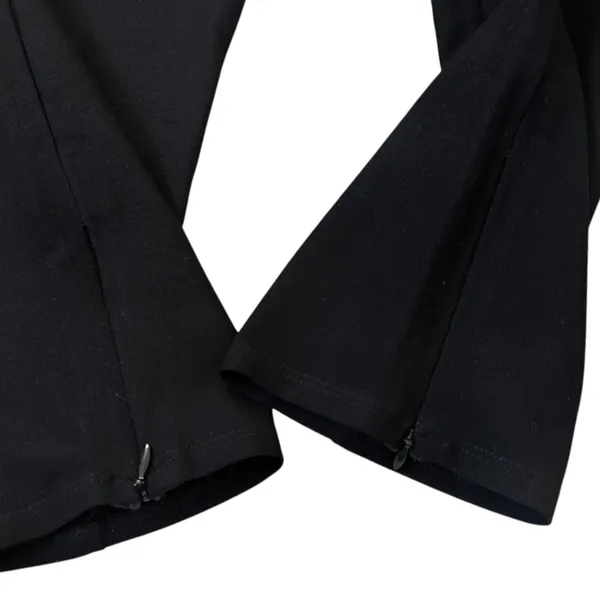 Eileen Fisher Womens Black Stretch Ponte Ankle Pants Side Zip Hem Medium | 0128 - Image 3