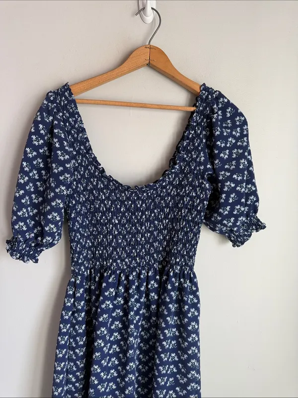 House Hill House Louisa Nap Dress in Posy Navy Crepe Small - Image 5