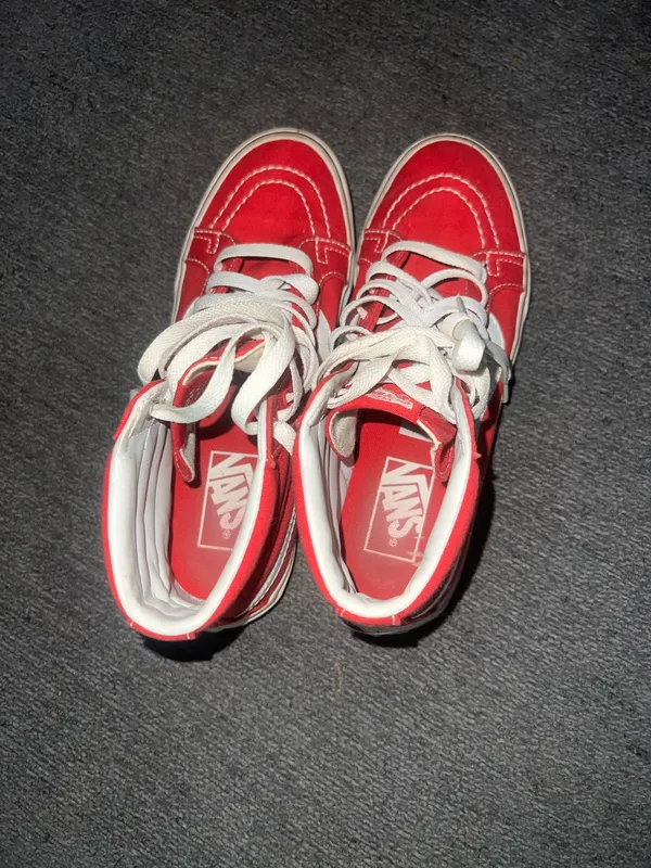 Red High-Top Vans - Image 2