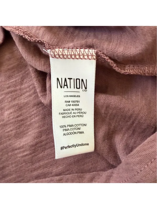 NationLTD Reva Victorian Inspired Statement Sleeve Minimalistic Cotton Tee Large - Image 9