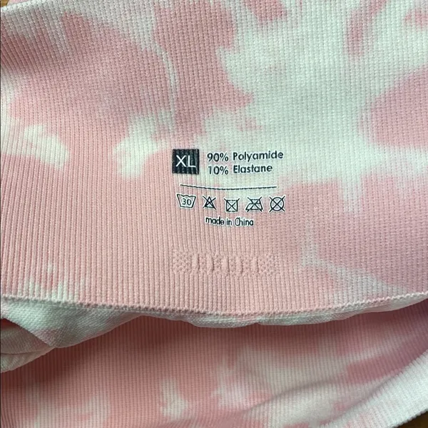 Pink Tie-Dye Women's Exercise Bike Shorts with built in Bootie Lift - Image 3