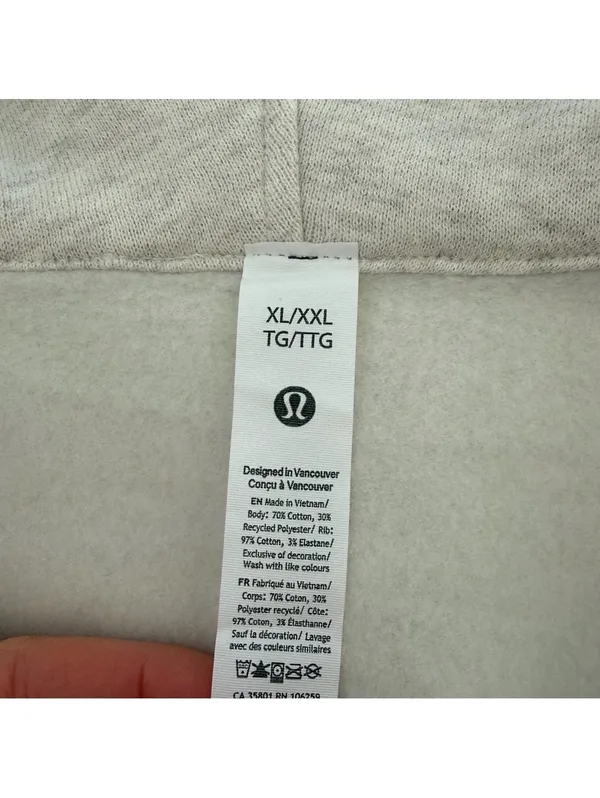 Lululemon Scuba Oversized Half Zip Hoodie Heathered Bone Gold Size XL / XXL New - Image 5