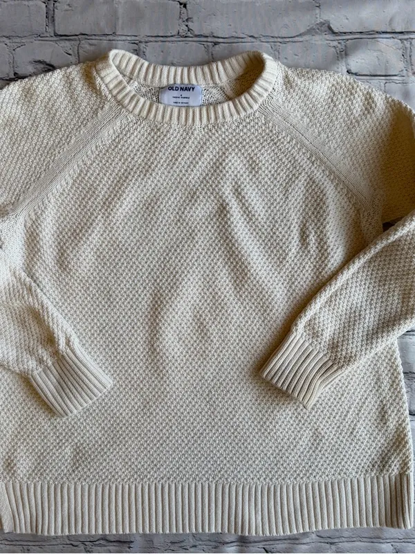 Old Navy Fisherman White Knit Pullover Preppy Sweater Unisex Small Tennis READ - Image 7