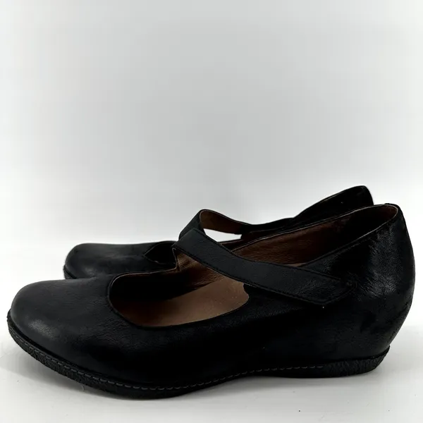 Dansko Lanie Mary Jane Wedge Burnished Nubuck Leather Memory Foam Black 10.5 - Image 4