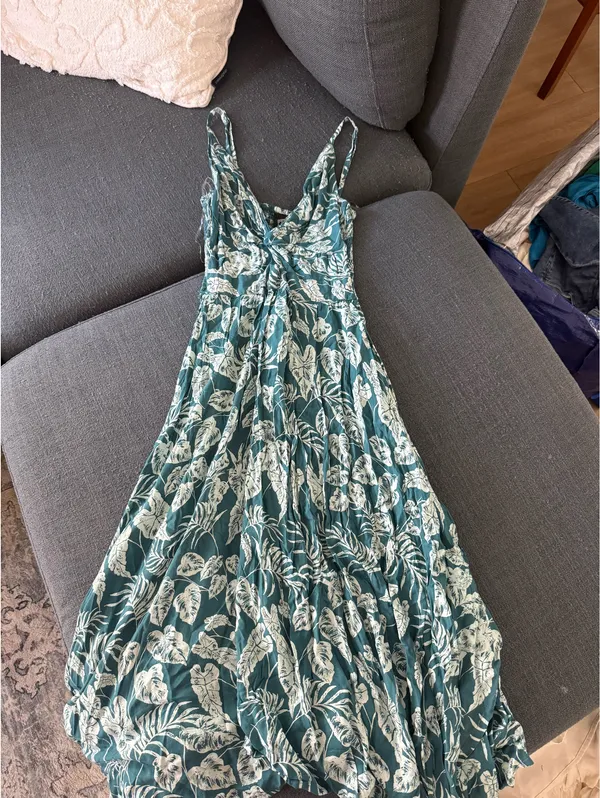 Angie White and Teal Dress - Image 2