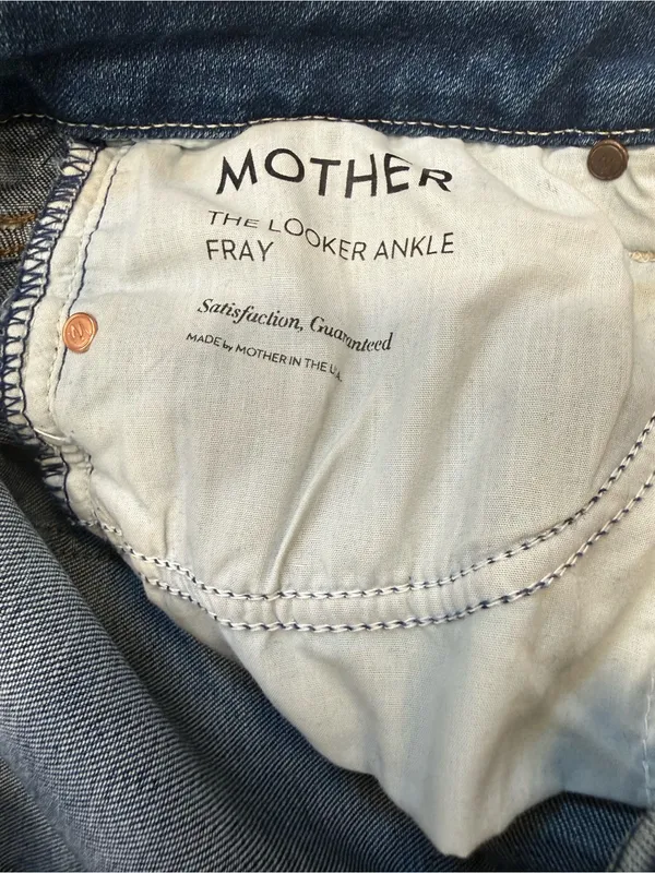 MOTHER The Looker Ankle Fray Skinny Jeans Blue Size 29 - Image 4