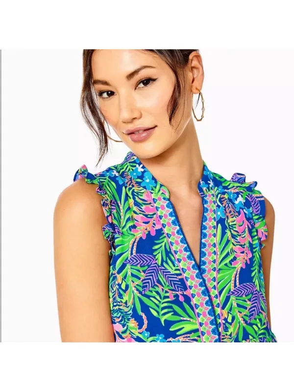 Lilly Pulitzer Briela Dress, How You Like Me Prowl Borealis Blue, Medium - Image 11