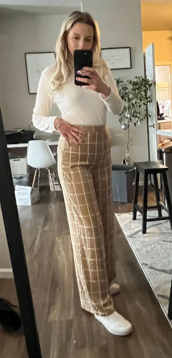 Vici Neutral & White Tonal Business Casual Pants - Image 2