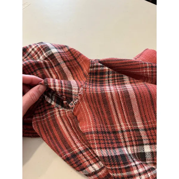 American Eagle Oversized Soft Cotton Flannel Button Long Sleeve Shirt Size Small - Image 6