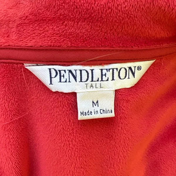 Pendleton Softshell‎ Vest Med Tall Orange Fleece Lined Full Zip Jacket Gorpcore - Image 7