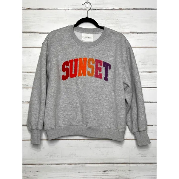 Panache Apparel Sunset Sweatshirt Gray Fleece Crewneck Pullover Size Small - Image 2
