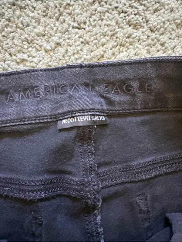 American Eagle Next Level Stretch Jegging Black Womens Size 12 Mid Rise - Image 7