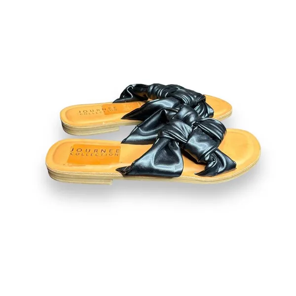 Journee Collection Women's Tru Comfort‎ Foam™ Kianna Sandal Brown/ Black Size 9 - Image 4