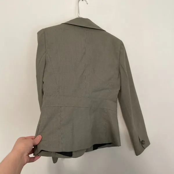 ANN TAYLOR Factory Tan / Brown Black Houndstooth Two Button Work Blazer Jacket 4 - Image 16