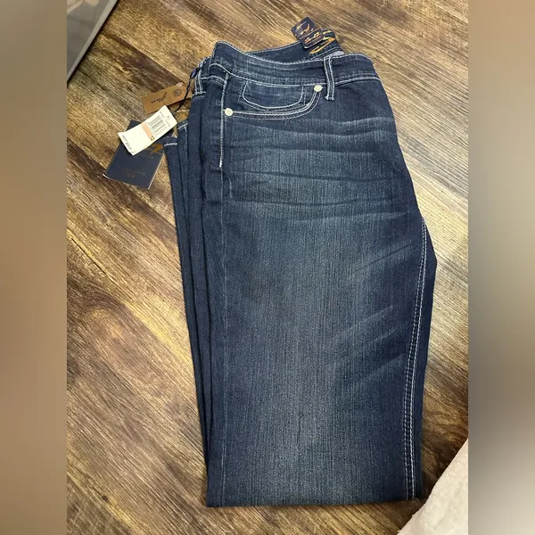 7 For All Mankind Dark Blue Flare Jeans - Image 2