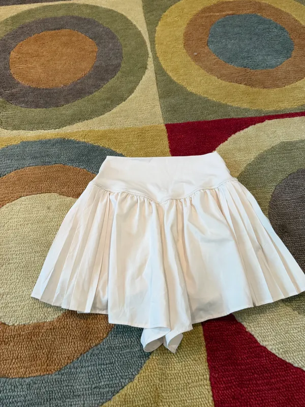 NWT Offline by Aerie Real Good Athletic Shorts Flowy Pleated Beige Size XS - Image 6