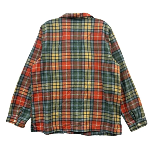 LL Bean Rainbow Plaid Flannel Pajama Set Sleepwear Cozy Rustic Loungewear L - Image 3