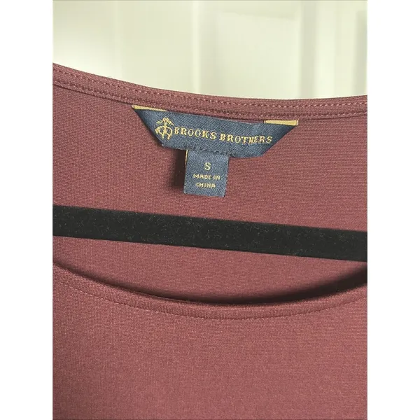Brooks Brothers Peplum Top Womens Size S Burgundy Sleeveless‎ Ponte Knit Career - Image 4