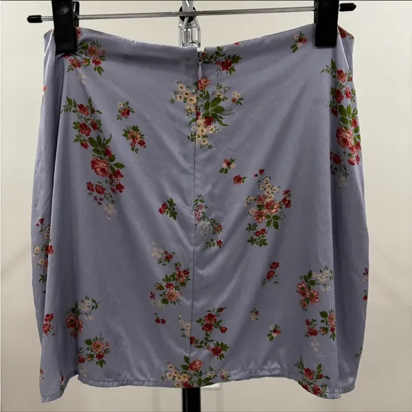 Reformation Veranda Silk Melba Purple Floral MIni Skirt Size 0 - Image 3