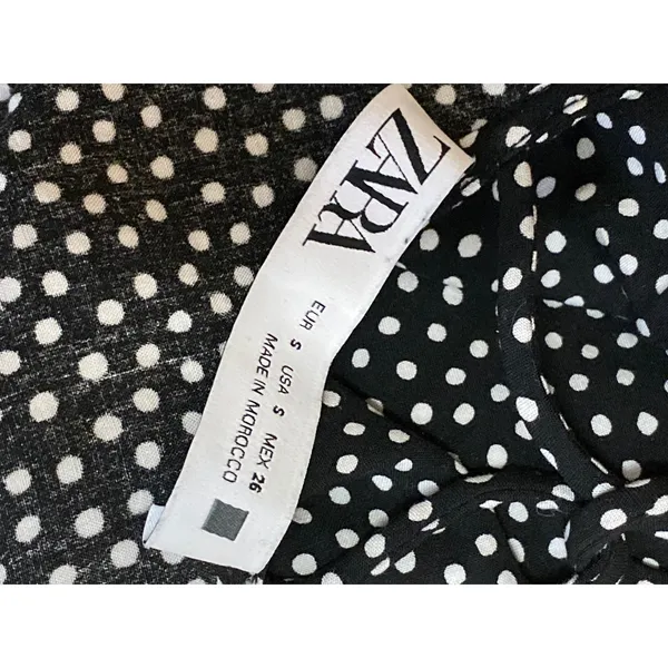 Zara Black Polka Dots Sleeveless Strappy Cowl Neck Cami Slip Maxi Dress Size S - Image 5