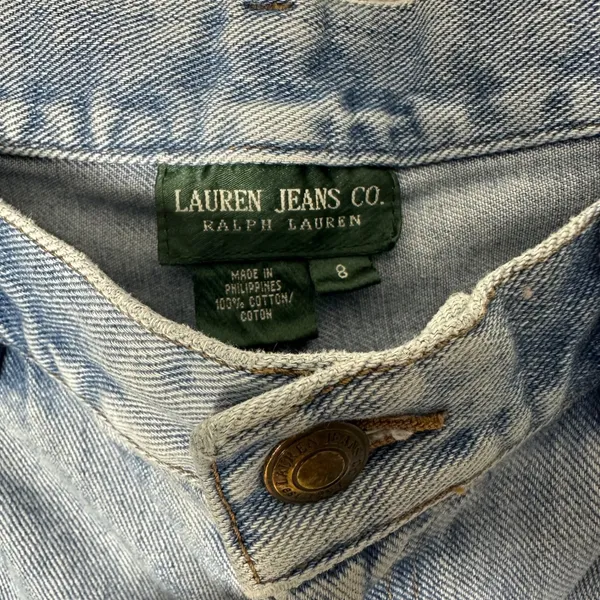 Lauren Jeans Co‎ Ralph Lauren Light Wash Denim Shorts Size 8 Cuffed vintage - Image 5