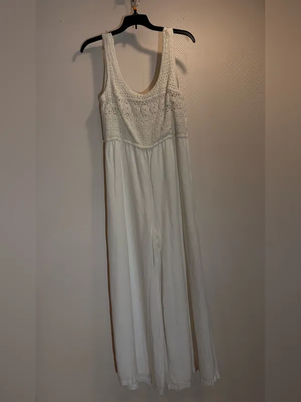 Saltwater LUXE White Cora Crochet Top Bodice Wide-Leg Jumpsuit - Image 5