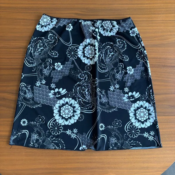 90s Vintage Rag Midi Skirt XL Floral Grunge Fairy Whimsigoth Y2K Ren Faire Beach - Image 9