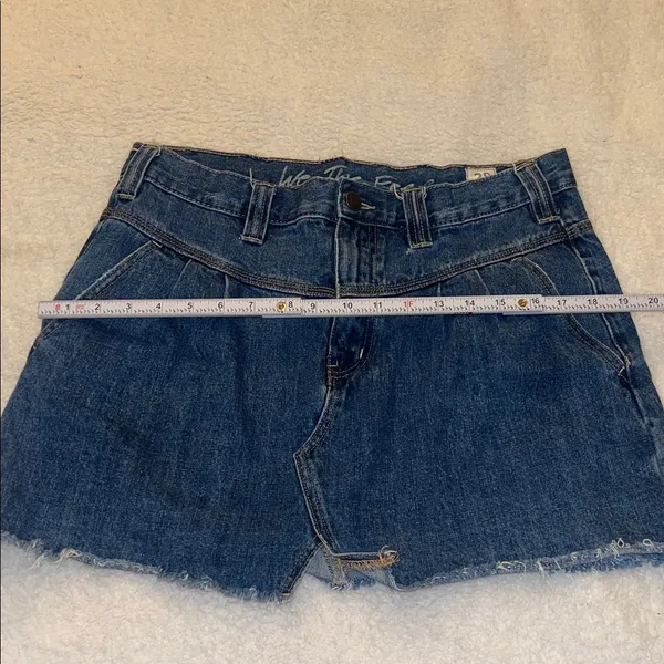 Free‎ People We The Free Raw Hem Pleated Denim Mini Skirt Size 29 Boho - Image 8