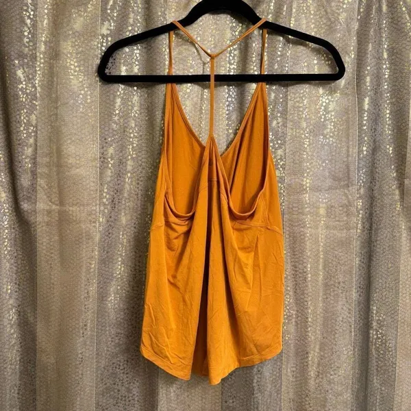 Lululemon Modal Silk Yoga Tank Top Autumn‎ Orange Stretch Tank Small - Image 2