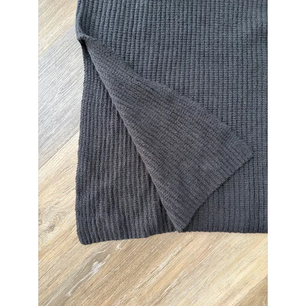 Free People Oversized Turtleneck Sweater Ribbed Knit Black Medium - Image 5