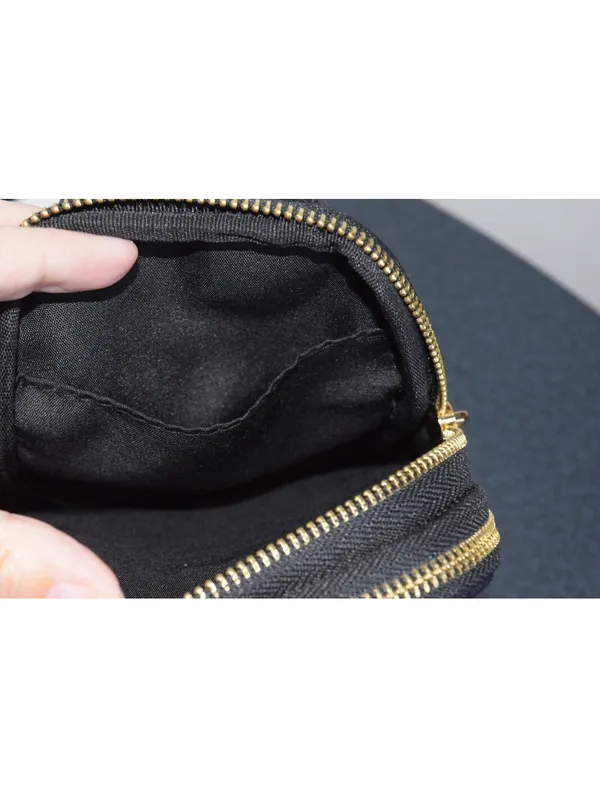 Nanette Lepore Black Pebbled Sling Crossbody Bag Striped Adjustable Strap - Image 4