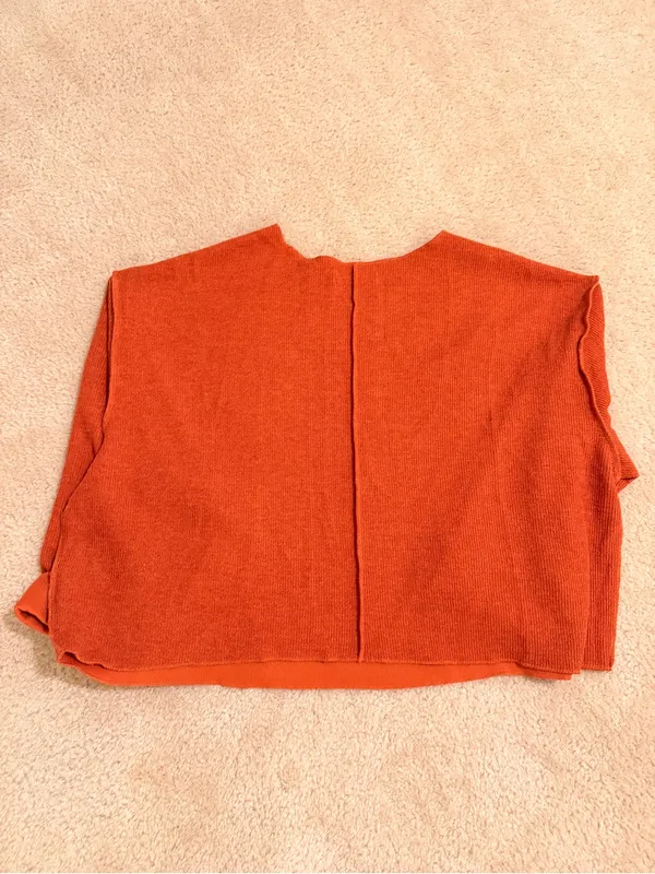 Urban Outfitters | Orange Knit Split-Neck Boxy Top - Image 6