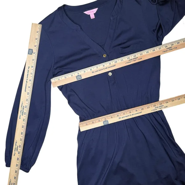 Lilly Pulitzer Beckett 100% Pima Cotton Shirt Dress Blue‎ Size Small - Image 6