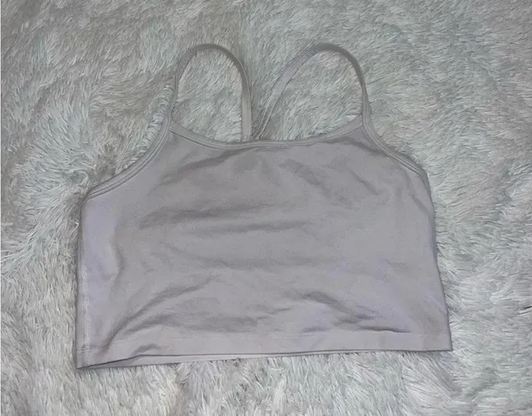 Aerie Offline White Razor Back Cropped Tank size Large - Image 3