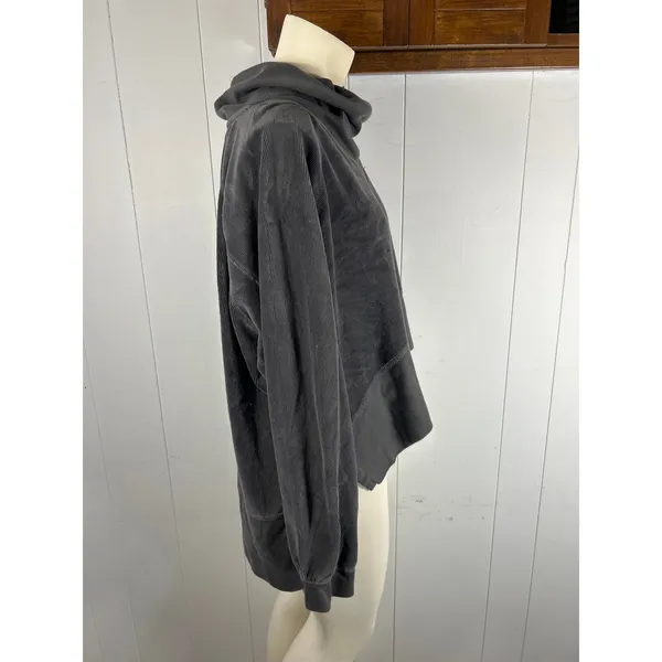 Free People Movement Last Chance Oversize Velour Charcoal Pullover Size M - Image 5