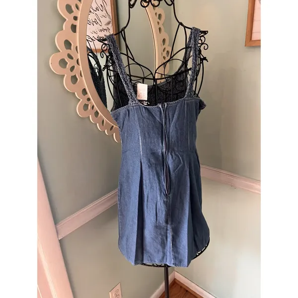 Upfront Dress Size Medium Vintage Denim Sleeveless Mini Y2k‎ Aesthetic Street - Image 2