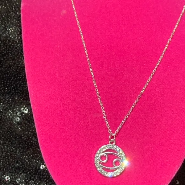 Cancer Zodiac Sign Sterling Silver Necklace Constellation mcbling Birthday Gift - Image 14