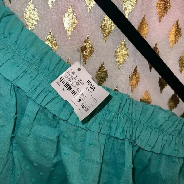 Rays for days mini dress teal blue off shoulder ruched size M - Image 7