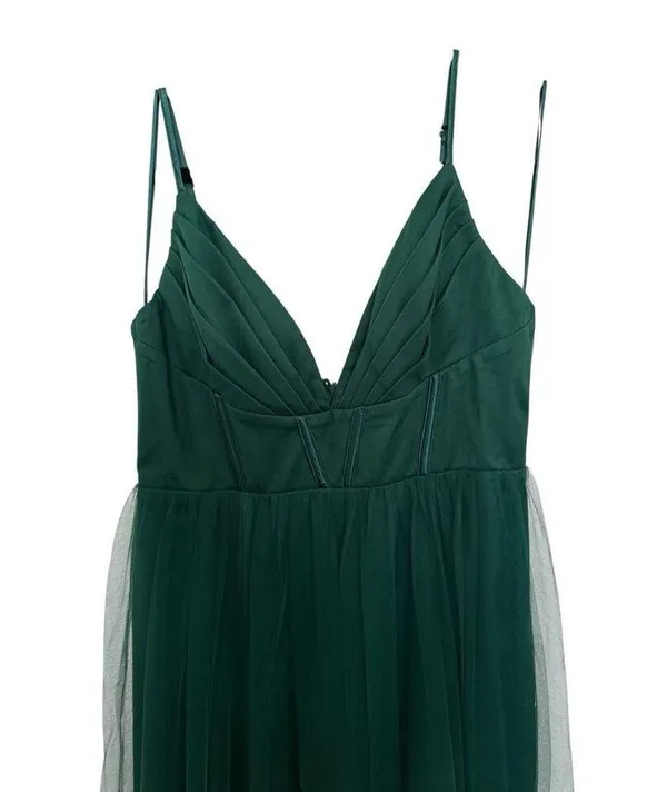 Maniju Green Maxi Dress Color EMERALD Style MF21427 Size L - Image 2