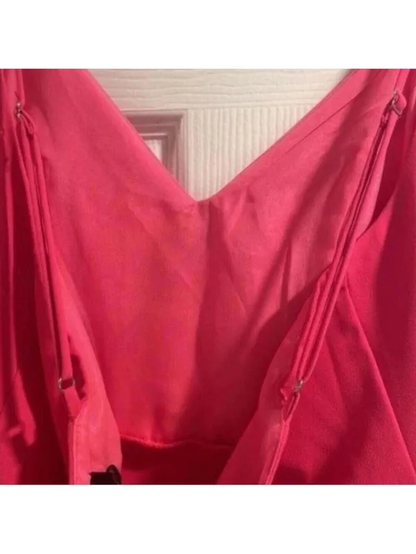 ✅NWT Do+Be Pink Spaghetti Strap Asymmetric Hem Fitted Hot Pink Dress - Image 7