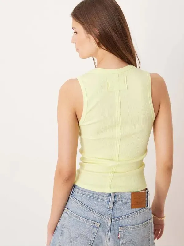 Free People Neria Rib Tank -Lemon Water - Image 4