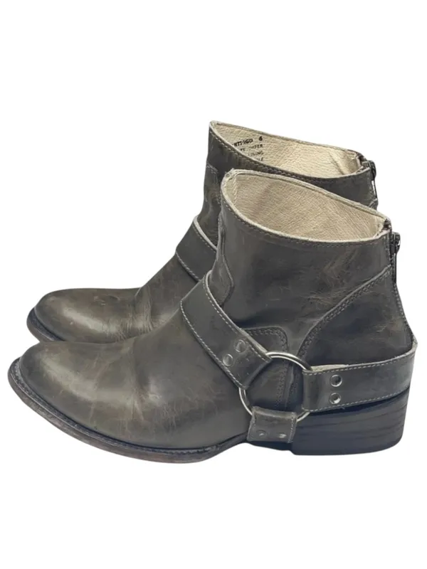 FREEBIRD by Steven aso Free People 𖤐 Santiago Distressed Leather Booties Boots 𖤐 Taupe - Image 8